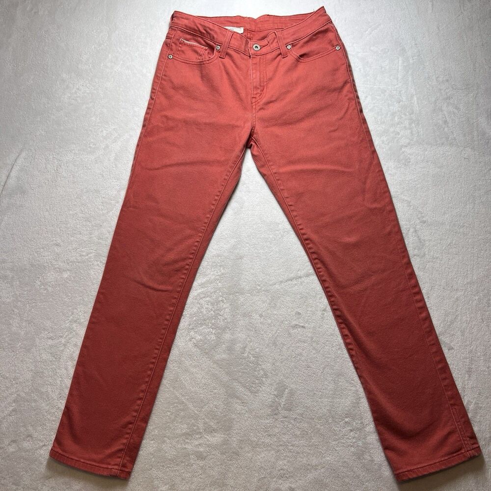 Levi's Jeans Womens Mid Rise Skinny Coral Red  Denim Size 8M